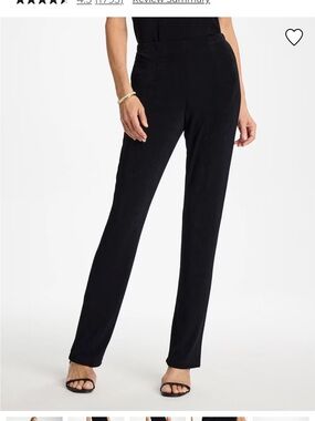 Chico’s Travelers Black Pull On Slinky Pants Size Large Short